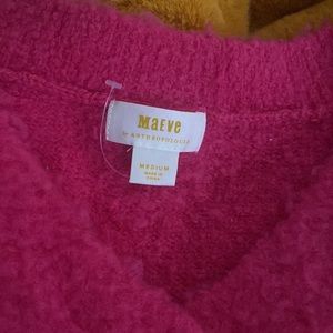 Anthropologie Maeve hot pink sweater M